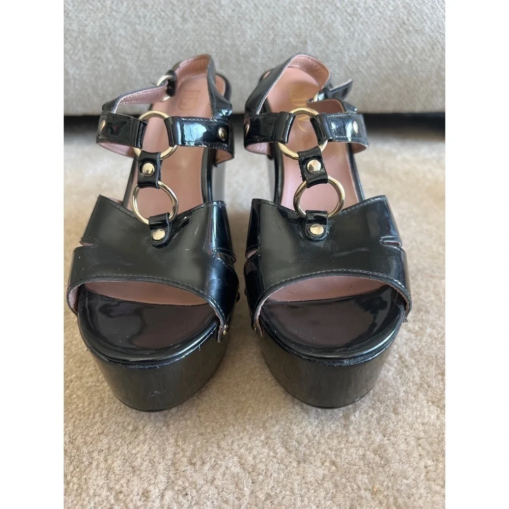 Red VALENTINO BLACK WEDGES - SIZE 10/40